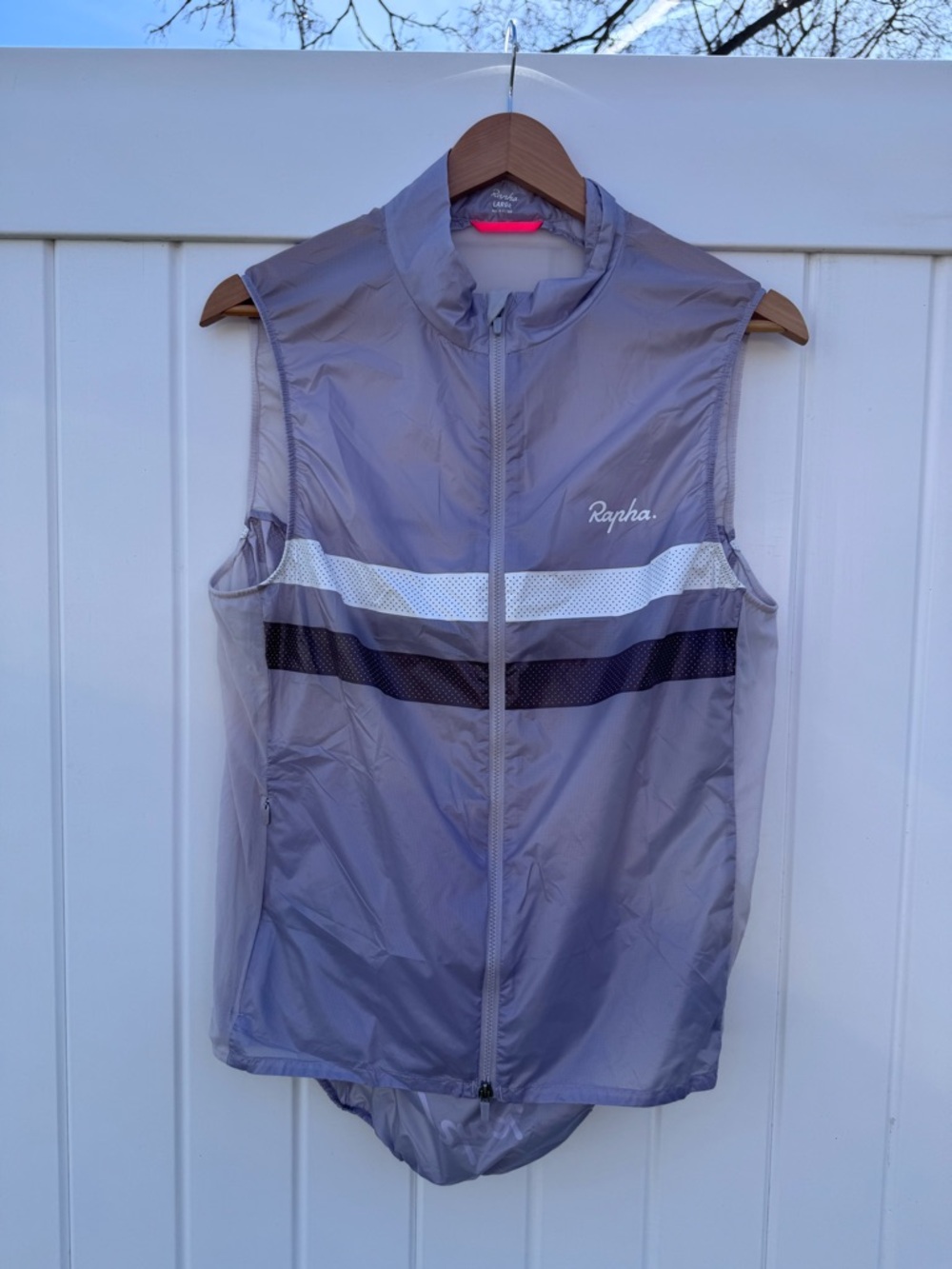 Rapha Grey and White Reflective Cycling Gilet Vest